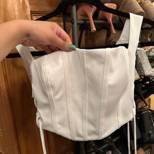 White corset side crop